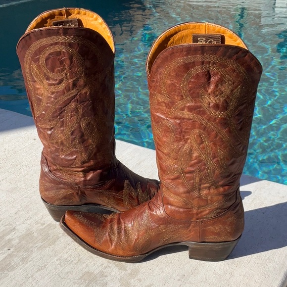 Old Gringo Gold Shimmer Boots Size 9 - Picture 5 of 14